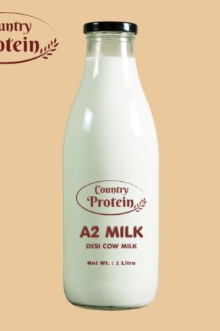 Country Protein A2 Milk (Desi Cow Milk) - 1 Litre (Glass Bottle)