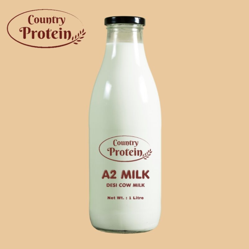 Country Protein A2 Milk (Desi Cow Milk) - 1 Litre (Glass Bottle)
